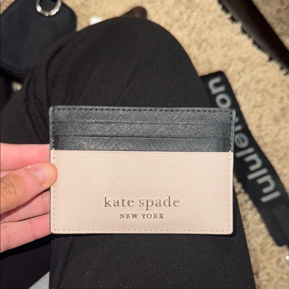 Kate Spade Black and Cream Card Case